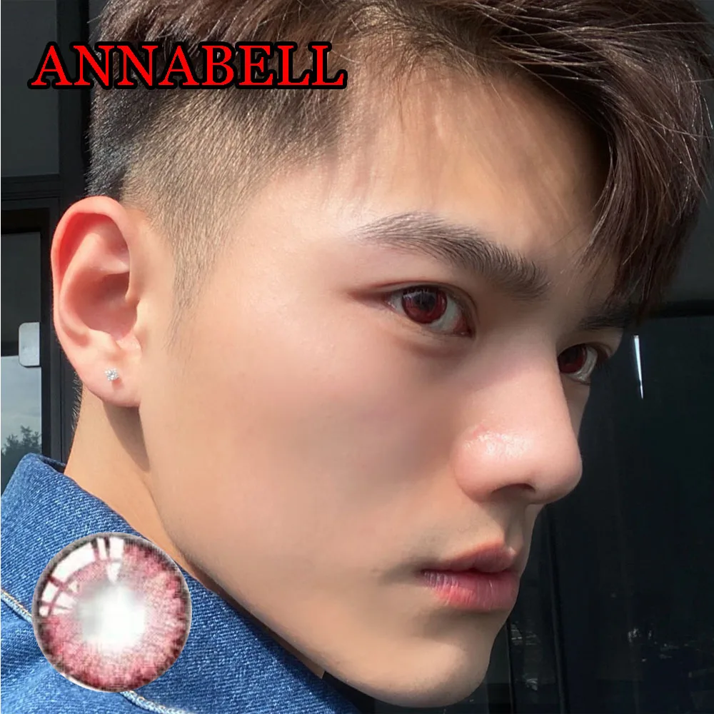 Hotsale Red Anime Contacts Lenses for Cosplay Fire Color Fancy Eyes Makeup Tool контактные линзы ANNABELL | Красота и
