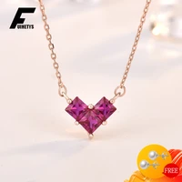 fuihetys luxury necklace s925 silver jewelry with zircon gemstone pendant ornament for women wedding party bridal gift wholesale