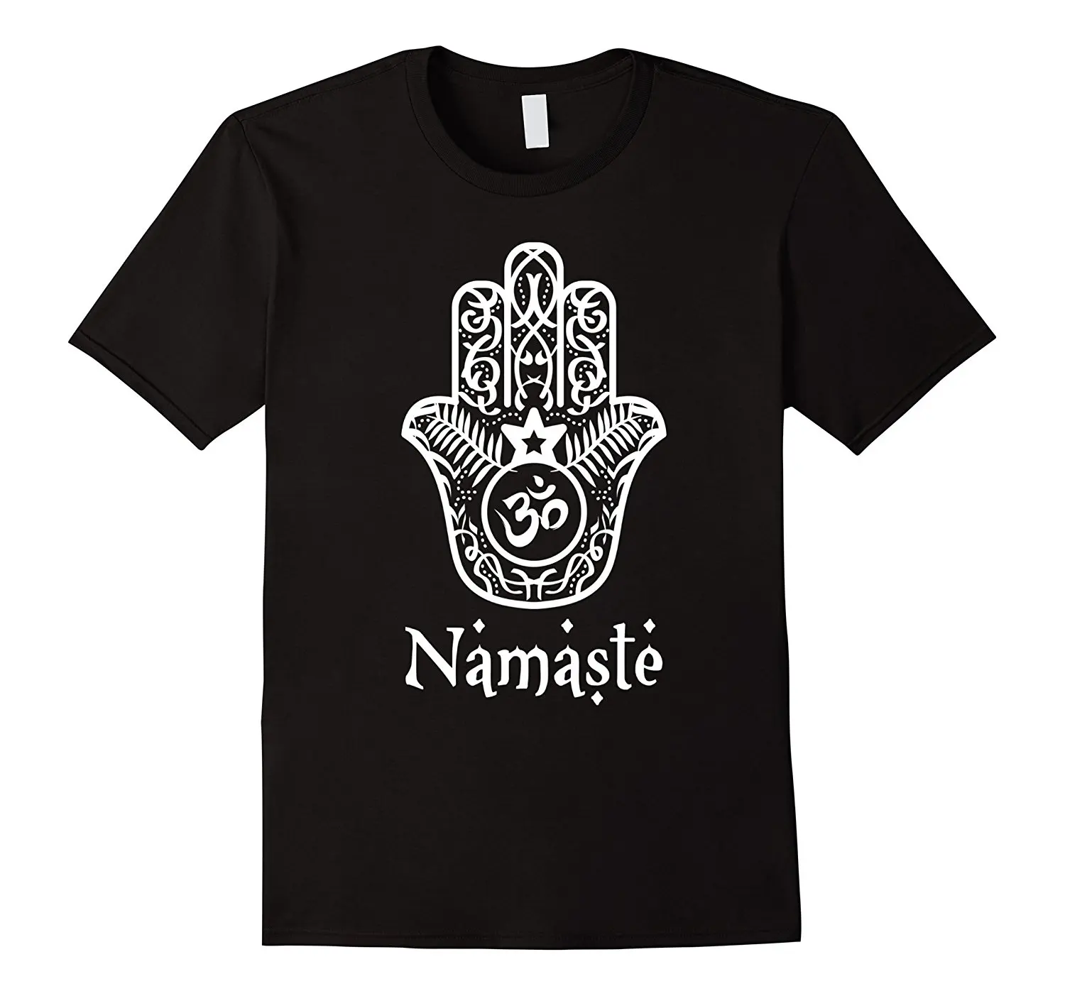 

Namaste Hand Hamsa Hinduism Vedas OHM T Shirt Printed T-Shirt Men'S Short Sleeve O-Neck T-Shirts Summer Stree Twear