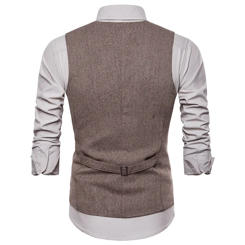 

Smart Casual Suit Vest Men Business Vest Waistcoat Men Fashion Formal Dress Vest Suit Single Breasted Classic V-neck Wedding Top