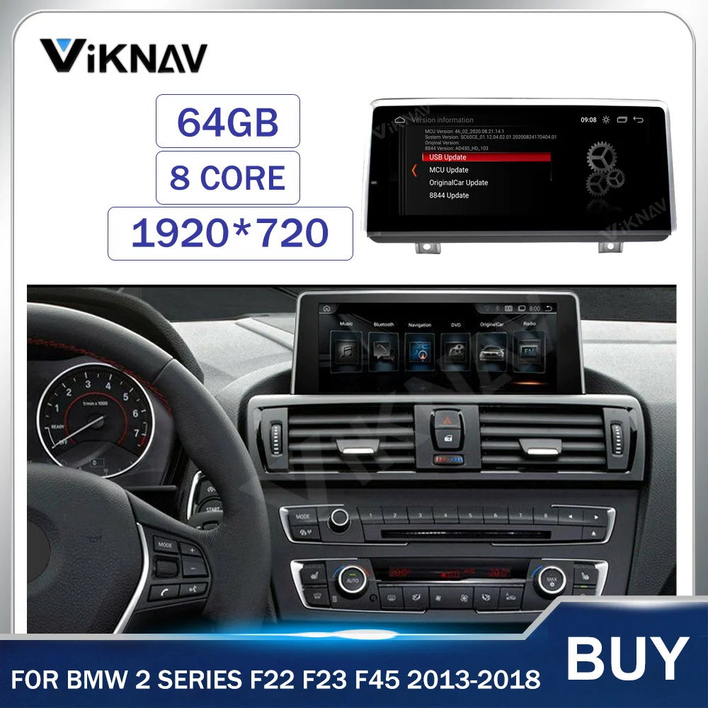 

Автомагнитола для BMW 2 серии F22 F23 F45 2013-2018 NBT EVO 8 ядер Android 10,0 2 din мультимедийный проигрыватель аудио навигация GPS 4G
