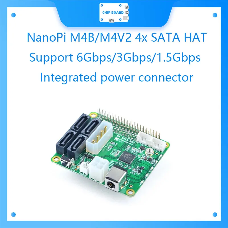 NanoPi M4 4x SATA HAT поддержка 6 Гбит/с/3 Гбит/с/1 5 Гбит/с встроенный разъем