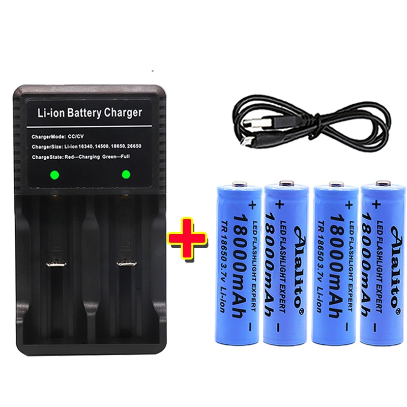 2020 18650 Батарея 3 7 V 18000mAh аккумуляторная liion батарея для светодиодного фонарика