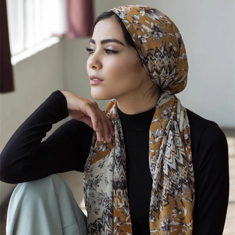 

10 шт./партия, шифоновые шали с принтом, 35 цветов