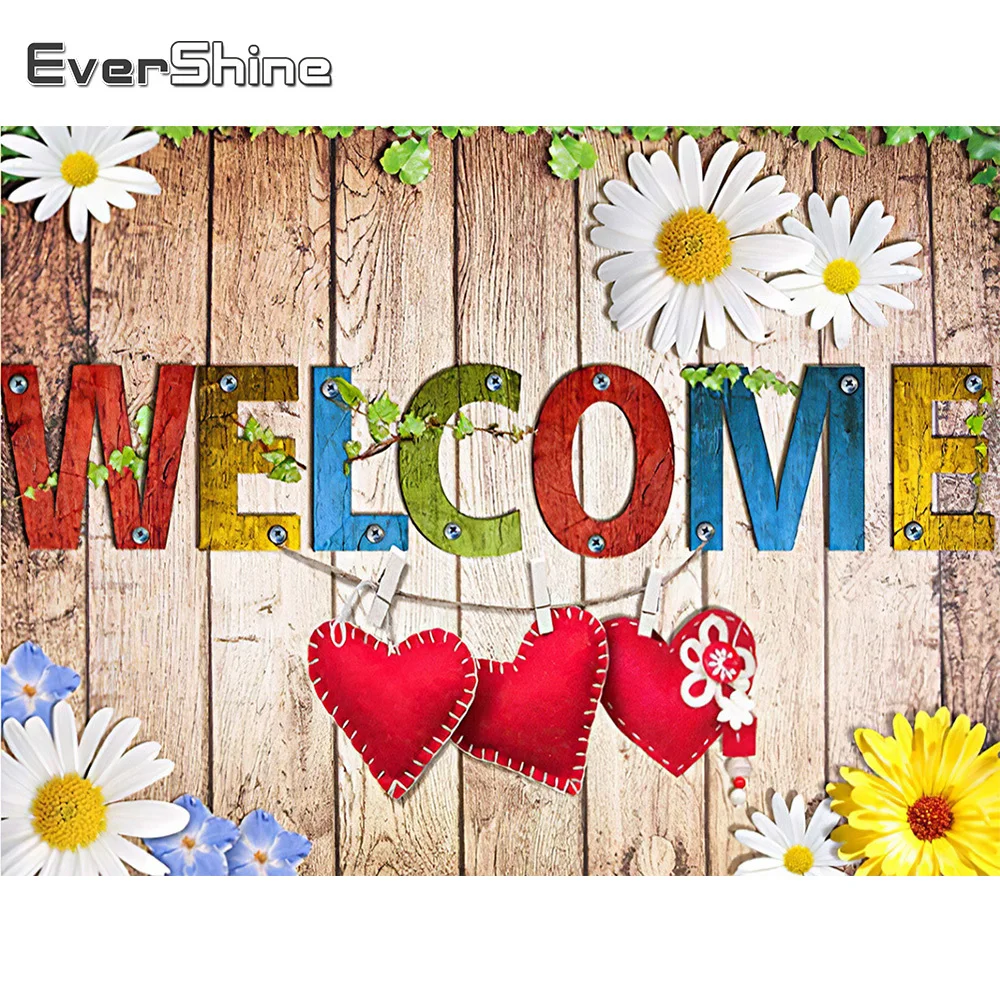 

Evershine Diamond Painting Text New Arrival Diamond Embroidery Welcome Landscape Cross Stitch Full Square Mosaic DIY Wall Decor