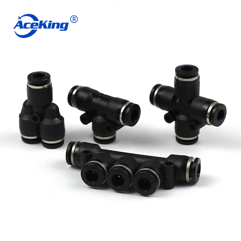 Пневматический трубный пластиковый шарнир PZA четырехсторонний PK