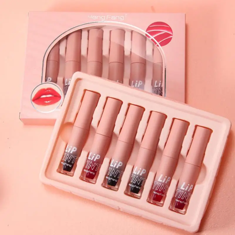 

Набор увлажняющих помад для женщин, 6 цветов, рождественский подарок, антипригарный Жидкий блеск для губ, глазурь для губ, стойкий натуральн...