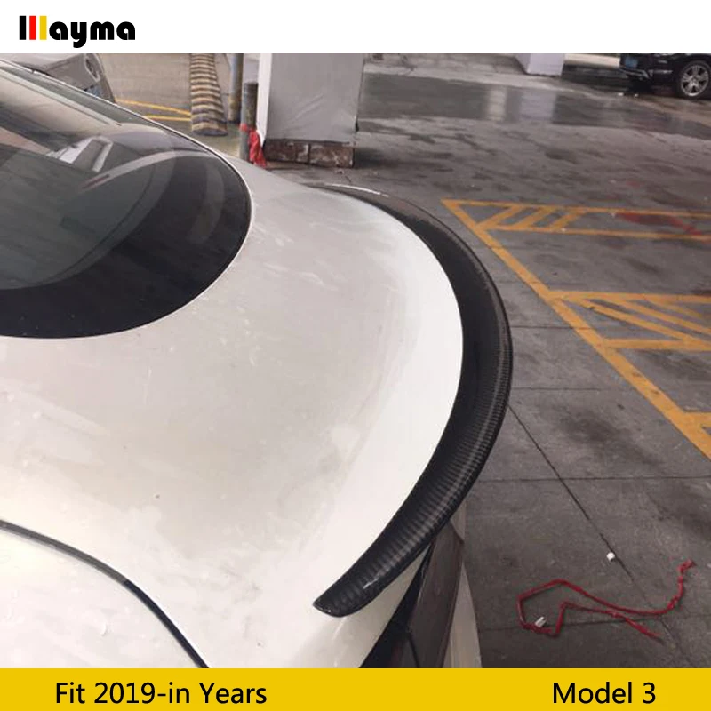 Для Tesla модель 3 2017 2019 задний бампер углеродного волокна сзади загрузки крыла