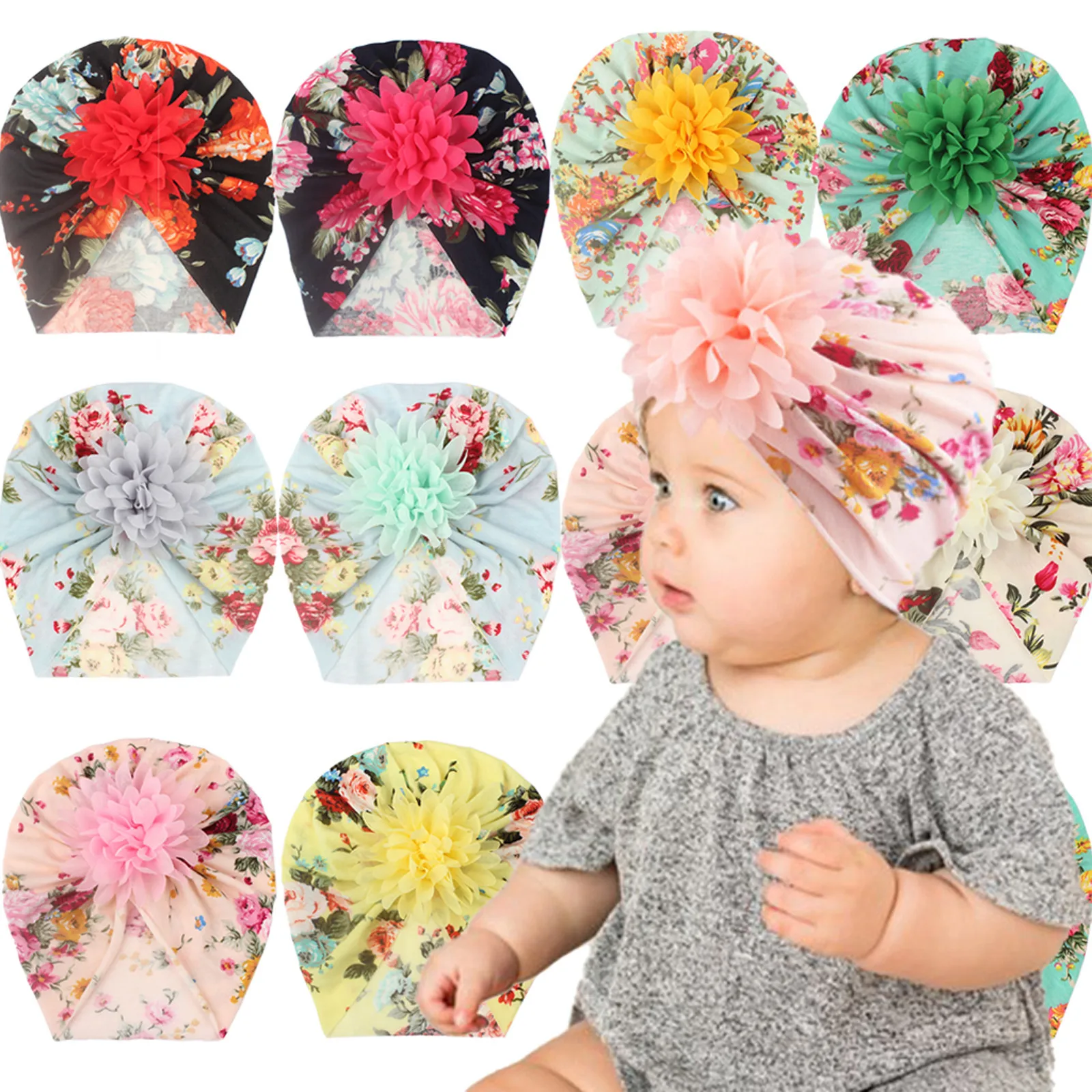 

Baby Turban Hats Turban Bun Knot Infant Beanie Baby Girl Soft Cute Toddler Cap Turban Infant Toddler Baby Cap Bonnet Headwraps