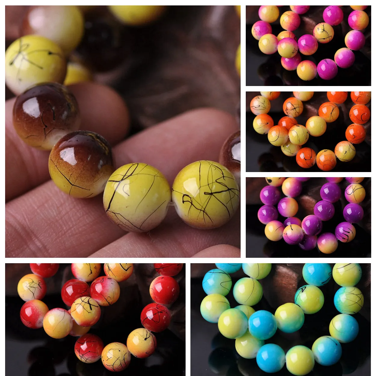 

Round Color Coated Opaque Glass 10mm 12mm Loose Spacer Beads Wholesale Lot for Jewelry Making DIY Crafts Findings