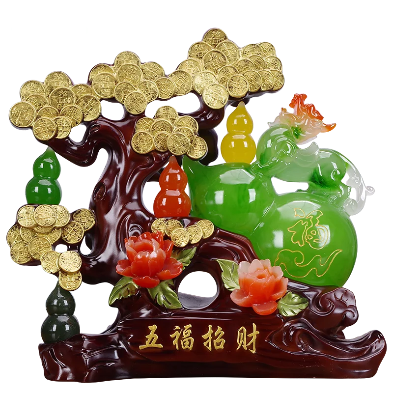 

Creative Resin Gourd Ornaments Home Porch Feng Shui Ornaments Office Desktop Home Decor Crafts Housewarming Gifts D498
