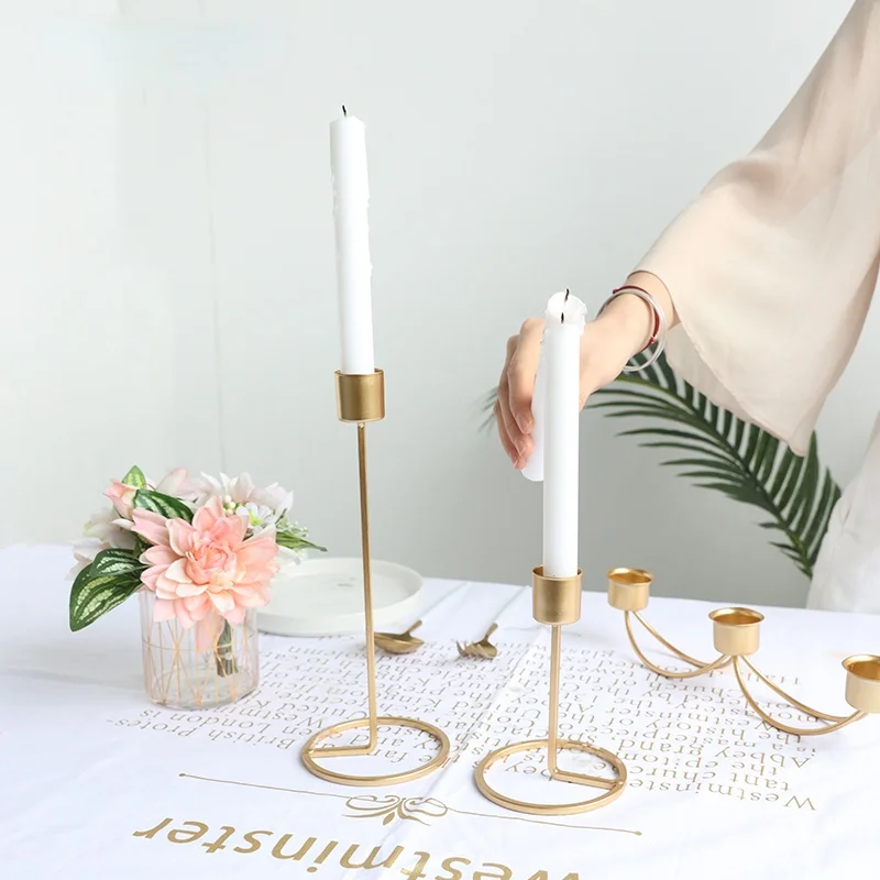 

Nordic Style Candle Holders Metal Candlestick Modern Golden Candle Holders Aesthetic Small Kerzenhalter Decor Table Basse