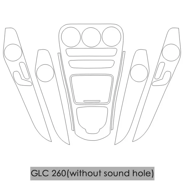 Set for GLC260 Аксессуары для салона автомобиля для Mercedes Benz C 180 200 GLC260, высокое качество, TPU, автомобильная прозрачная защитная пленка, наклейки - Название цвета: Set for GLC260