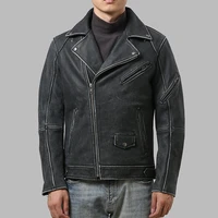 lz399 rockcanroll super quality coat genuine cow leather cowhide cotton lining stylish durable vintage jacket