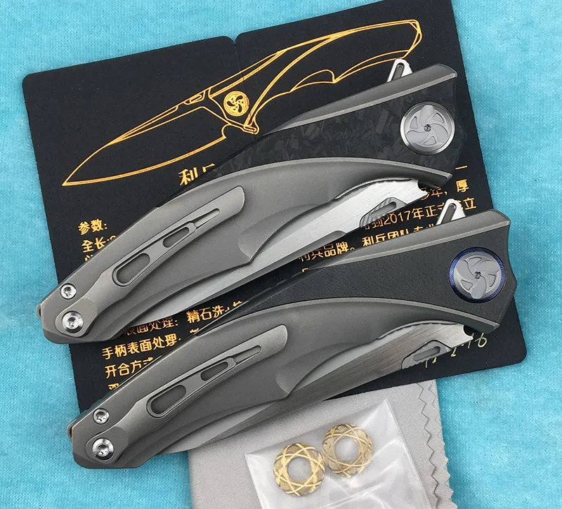 

LiBing Origina Raptor Flipper folding knife S90V blade titanium handle outdoor camping fruit knife EDC tool