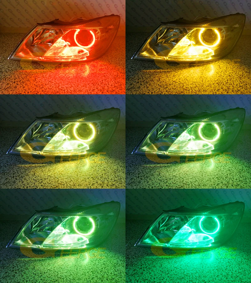 Фото Для SKODA OCTAVIA MK2 A5 FL 2009 2010 2011 2012 RF Remote BT App многоцветный ультра яркий RGB комплект светодиодов «глаза ангела» Halo Rings №4