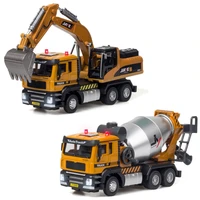 simulation 150 scale city diecast engineering vehicle mixer excavator truck metal model alloy toys collection for boys gifts