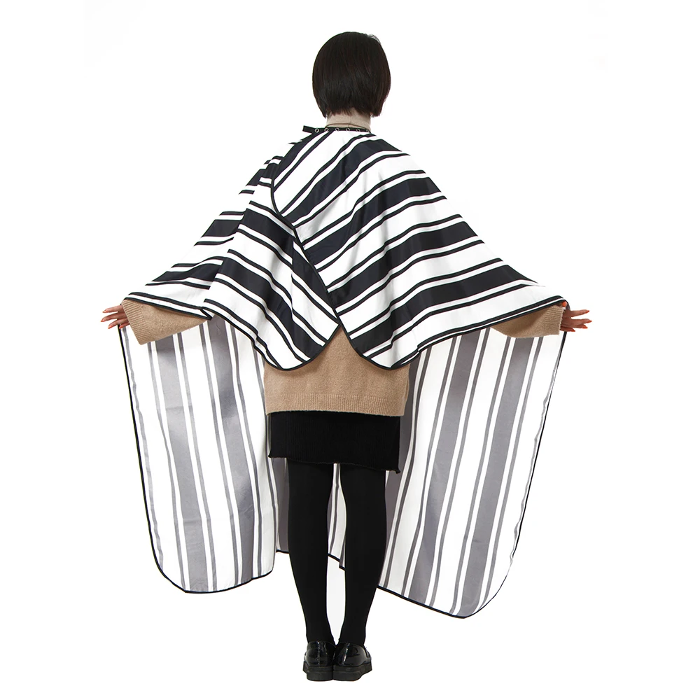 XL Широкие полоски для Модные Парикмахерская накидка с металлической кнопкой