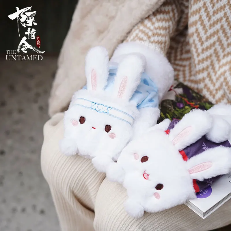 

Anime The Untamed Wei Wuxian Lan Wangji MDZS Cute Plush Rabbit Gloves Winter Keep Warm Gloves Accessories Cosplay Xmas Gift