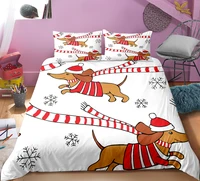 christmas pet dog bedding set 3d printing 23 duvet cover single double queen size bed white decorative pillowcase