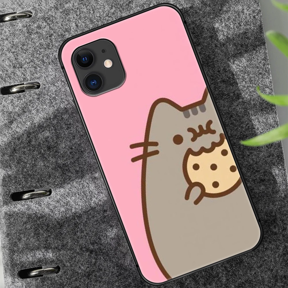 

Cartoon Cute Pusheen Phone Case Cover Hull For iphone 5 5s se 2020 6 6s 7 8 12 mini plus X XS XR 11 PRO MAX black Waterproof Tpu