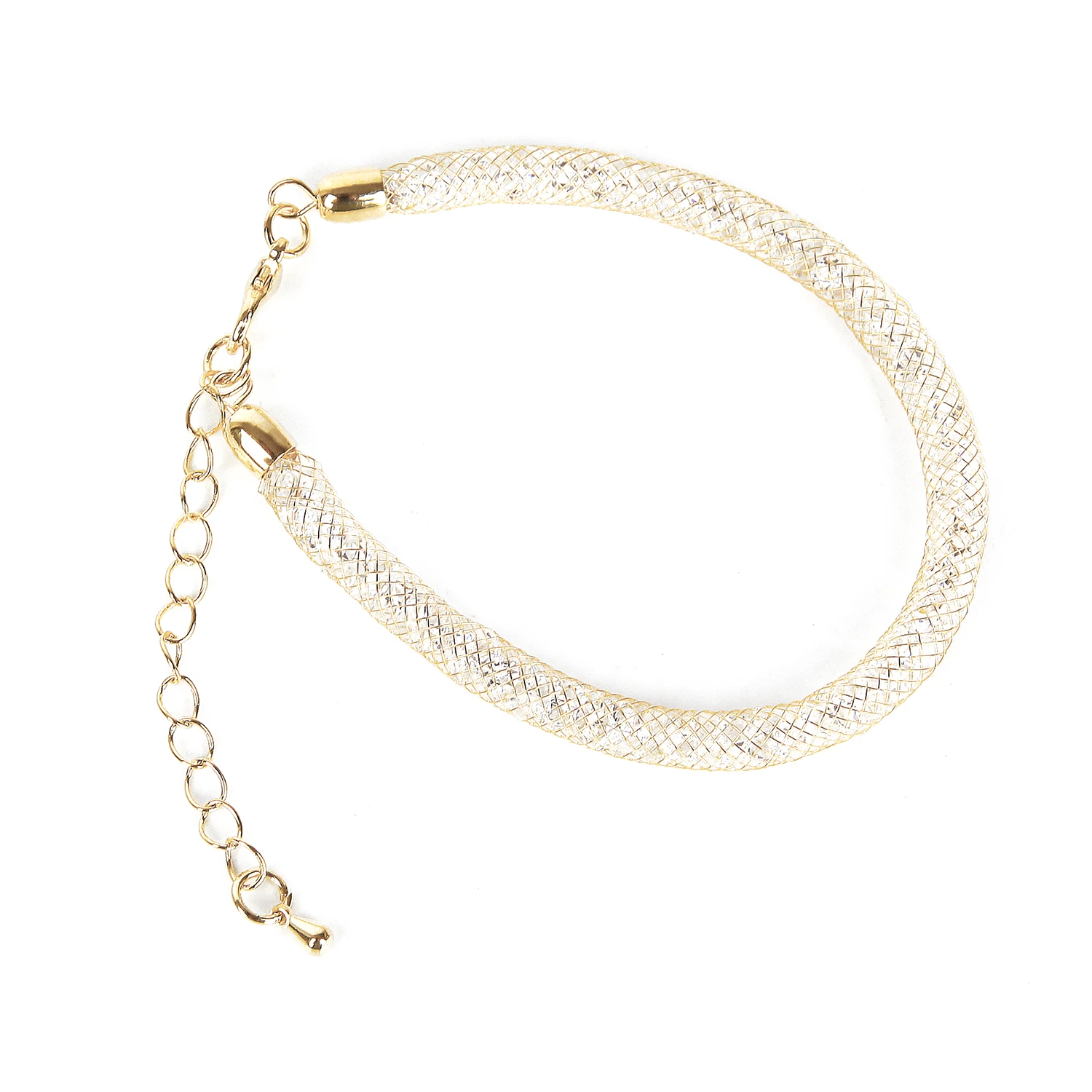 

Korea Silk Mesh Bracelet Female Fashion Glitter Crystal Jewelry Creative Elegant Bracelet Party Birthday Gift for Friends