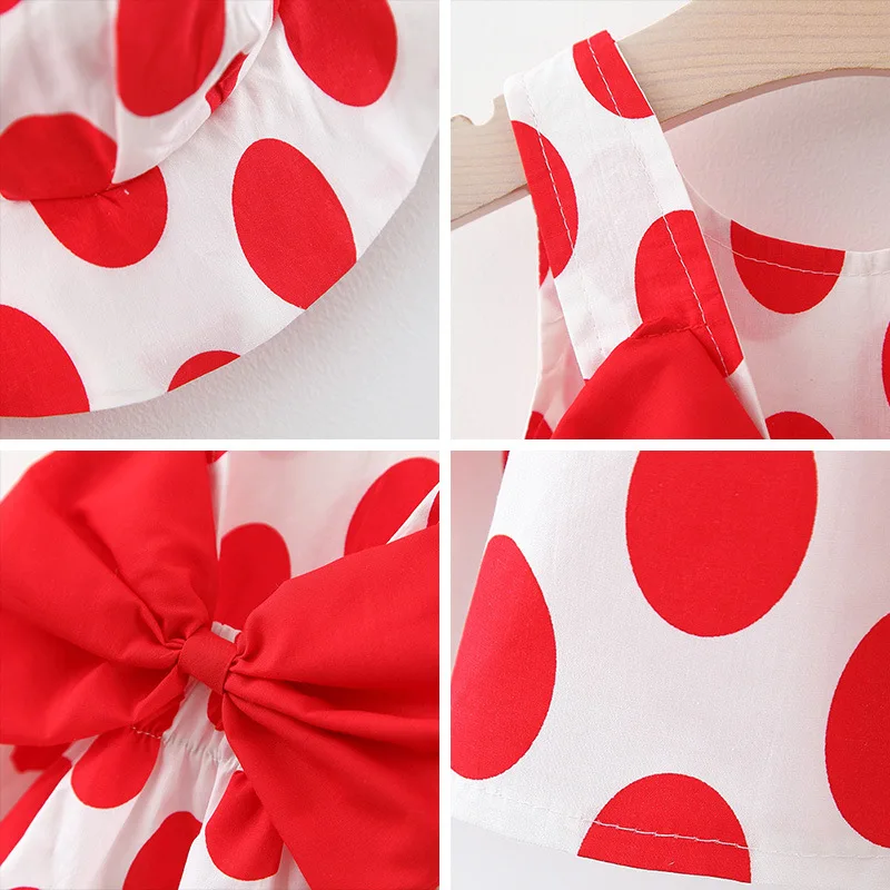 Модный костюм для маленьких девочек новинка 2020 платье в горошек малышей