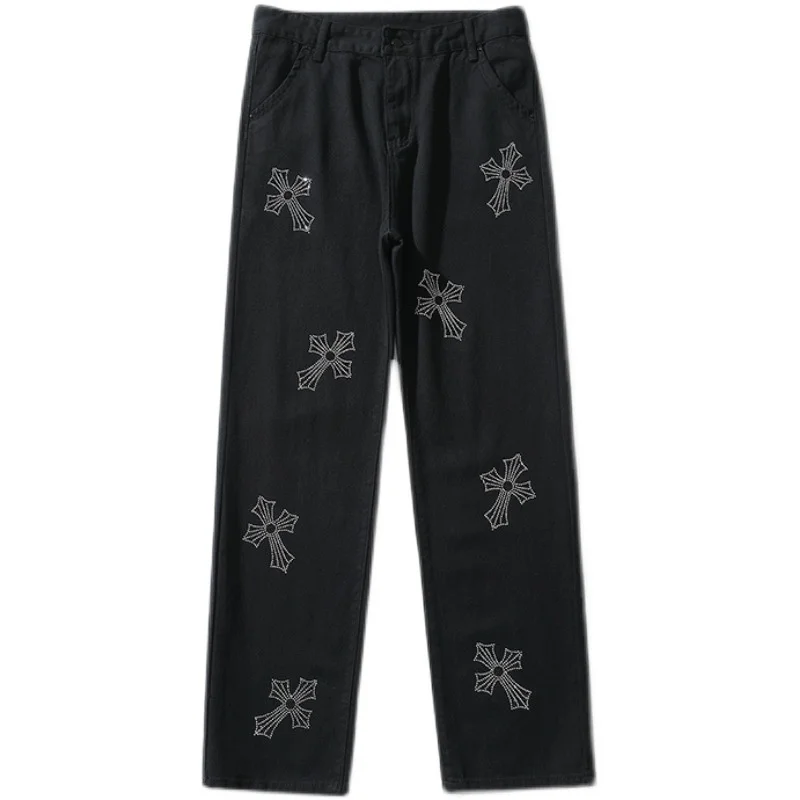 

Icclek High Street, Hiphop, Man-made Denim Pants, Man-made Denim Pants, Boyfriend's Brim Pants.