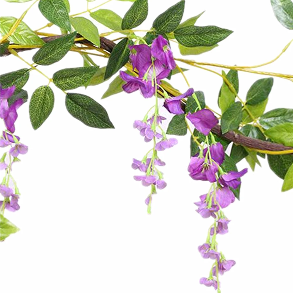 7ft 2 м цепочка цветов искусственная Глициния лоза растения гирлянды листва