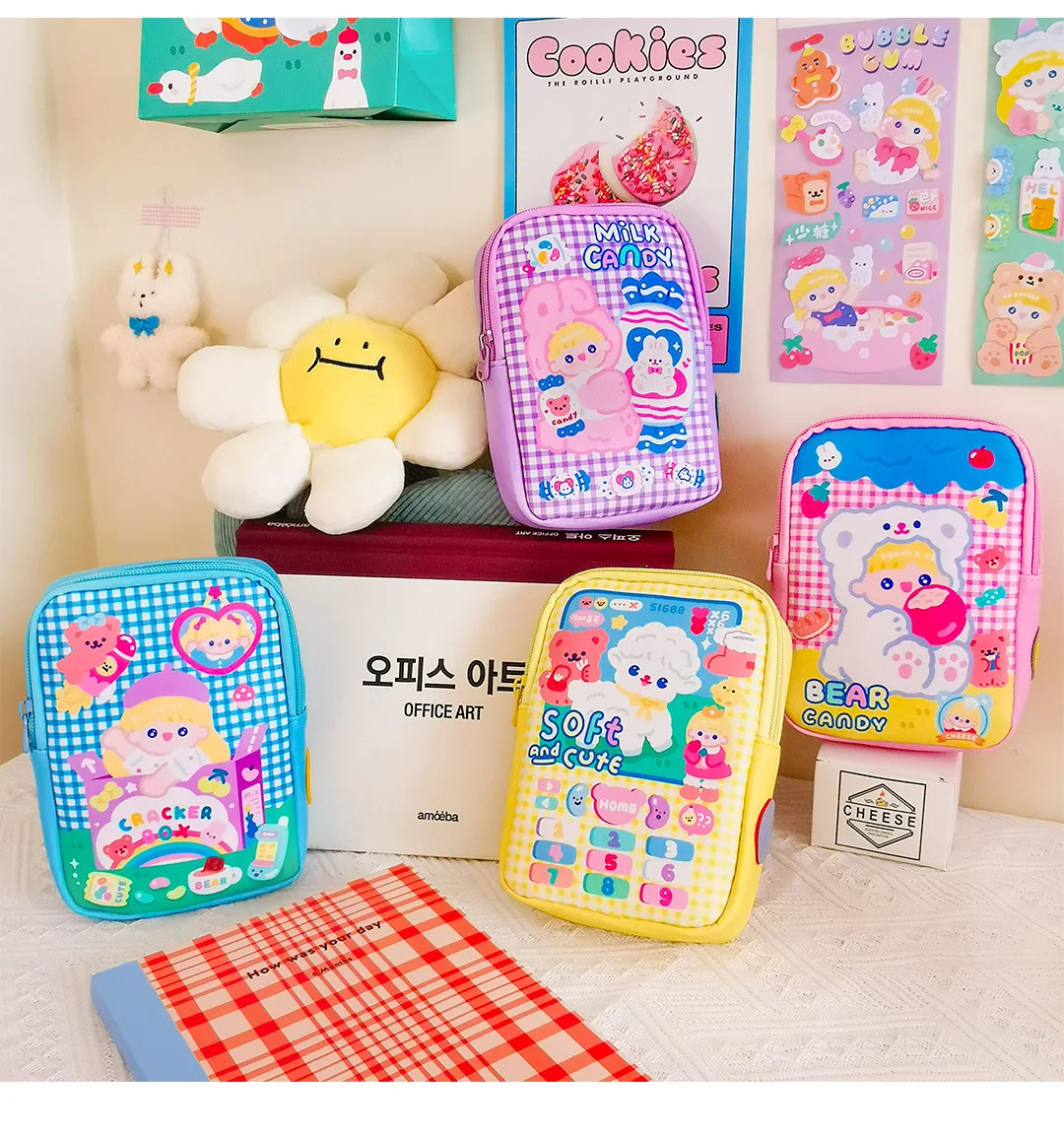 

Portable Carry Digital Storage Bags korean Cartoon USB Cable Earphone Package Coin U Disk Organizer Cartoon Phone Bag Pouch