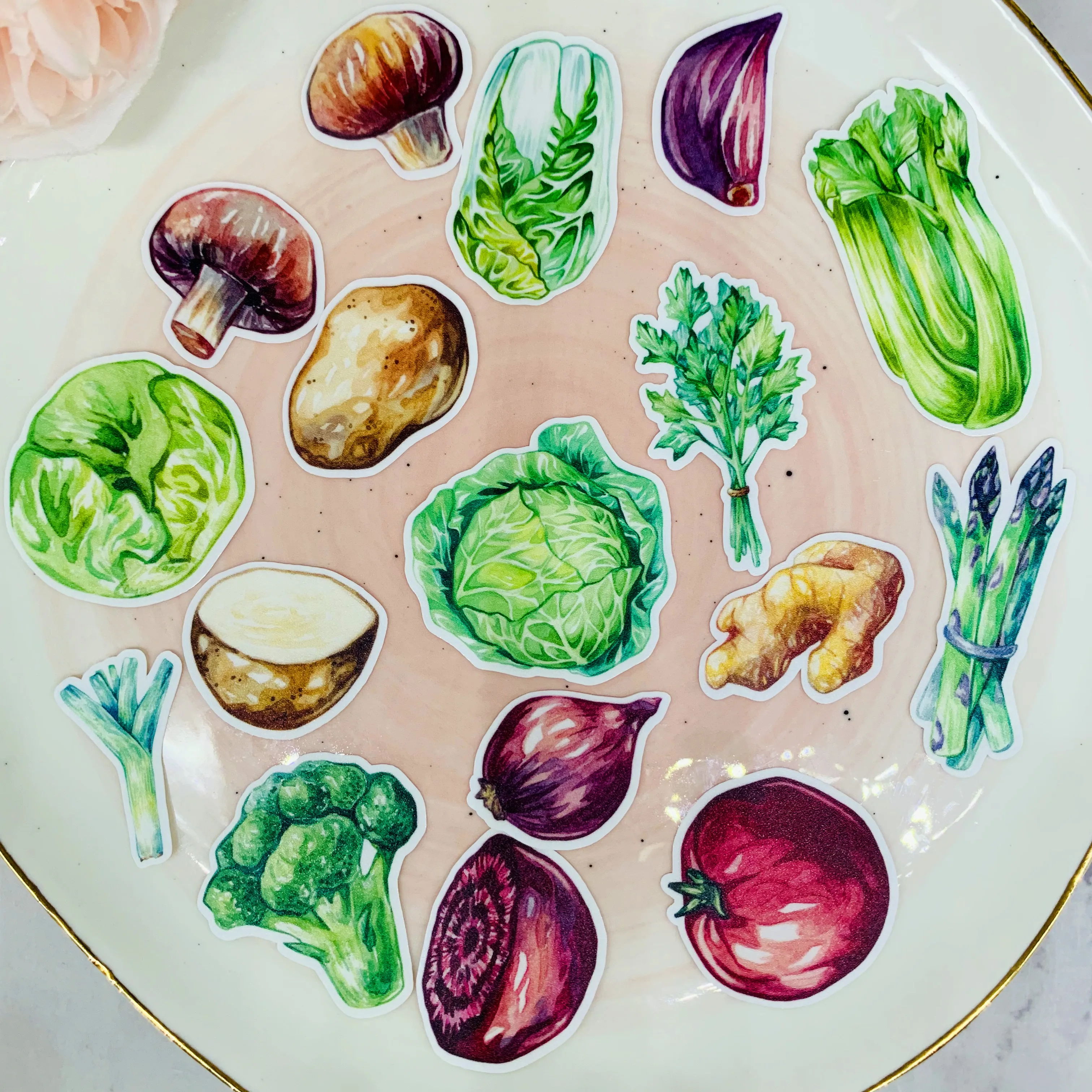 34PCS Vegetable avocado mushroom Scrapbooking stickers book Student kids toys Notebook label Decorative sticker paper Stationery | Игрушки и