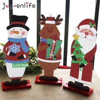 santa claus snowman elk wood craft christmas xmas table ornament noel christmas decoration for home natal gift 2021 new year