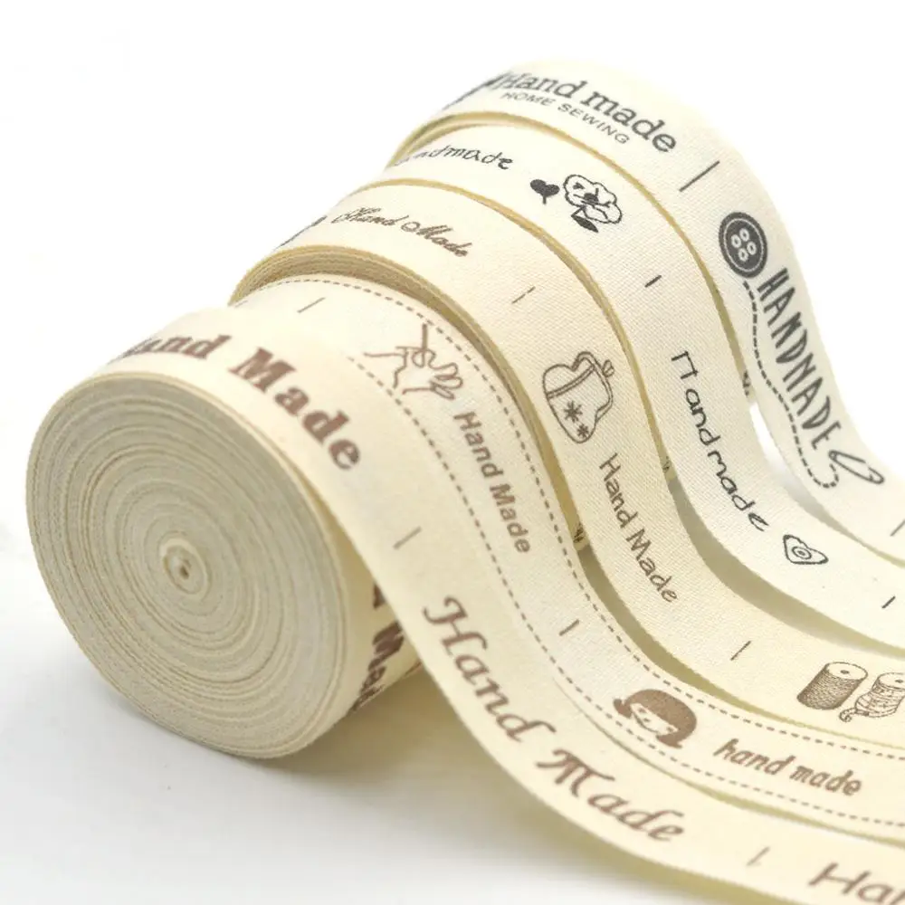 5 м бежевая хлопковая этикетка ручной работы подарочная оберточная лента для
