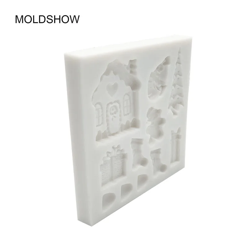 3D силиконовая форма для рождественских пряничных домиков DIY рождественская