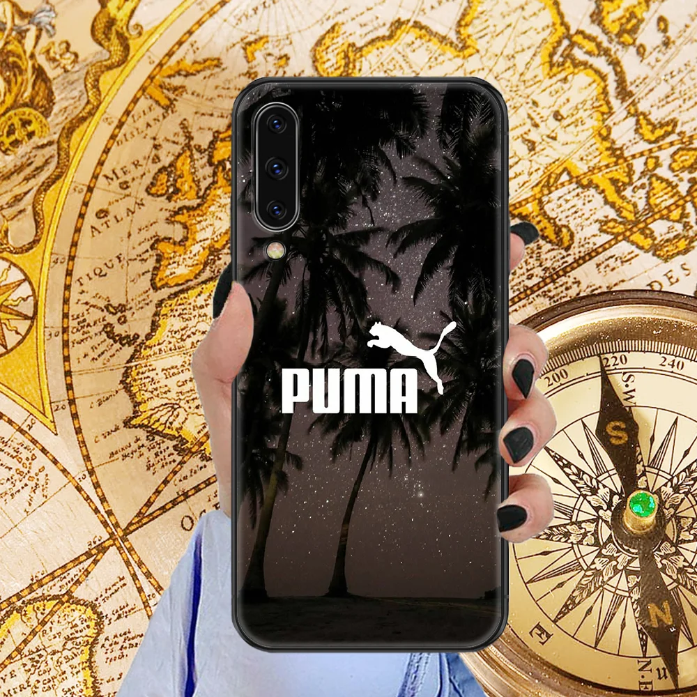 

PumaS Sports Brand Phone case For Samsung Galaxy A 3 5 7 8 10 20 21 30 40 50 51 70 71 E S 2016 2018 4G black painting Etui soft