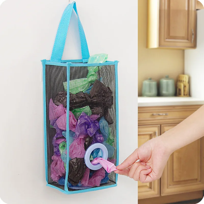 

Environmentally friendly Convenient Extraction Hanging Breathable Plastic Grid Garbage Bag Kitchen Bathroom Tissue storage