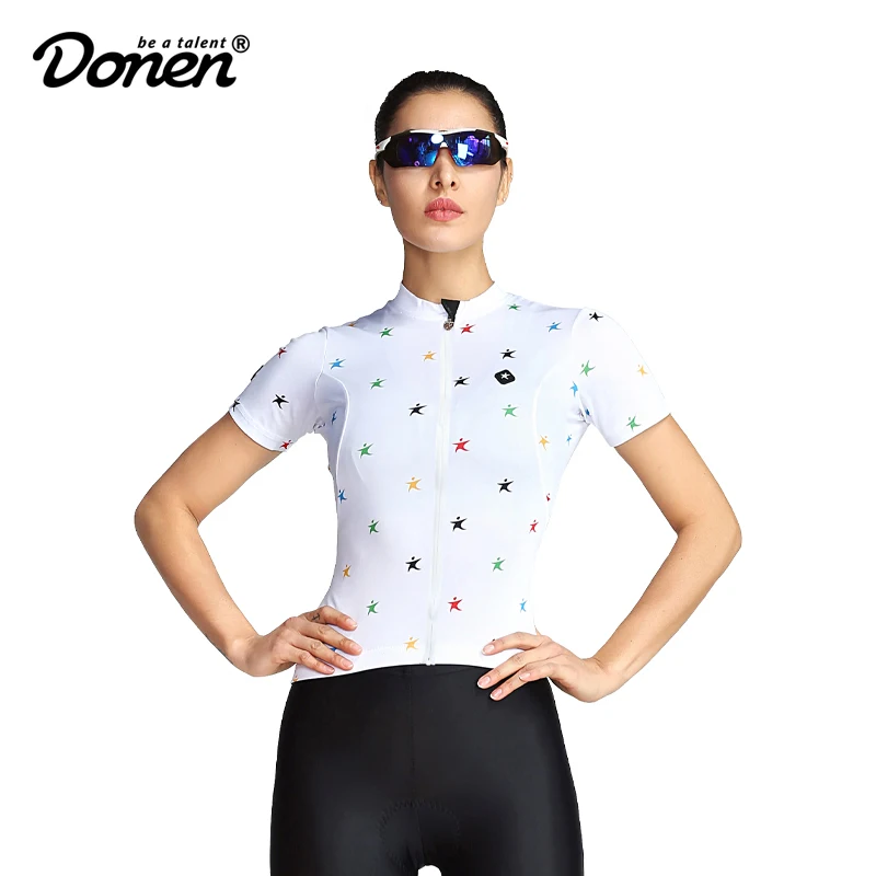 Велосипедная майка DONEN милая дышащая Спортивная кофта с коротким рукавом принтом