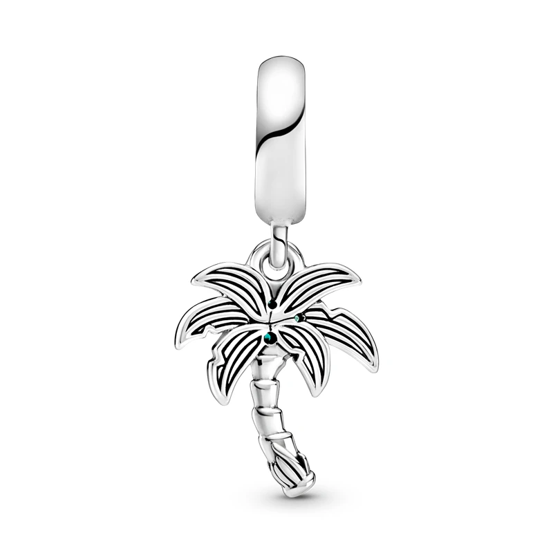 

2021 New 925 Sterling Silver Coconut tree Charm&Bead Fit Original 3mm Bracelet&Bangle Making Fashion DIY Jewelry