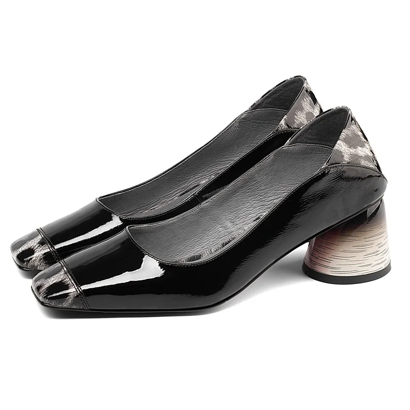 Новинка Сезон весна-осень Женские туфли-лодочки из натуральной кожи на высоком
