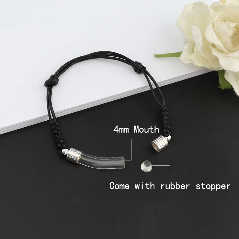 1 шт. 6 мм изогнутые трубчатые браслеты готовые плетеные хлопковые флакон с рисом