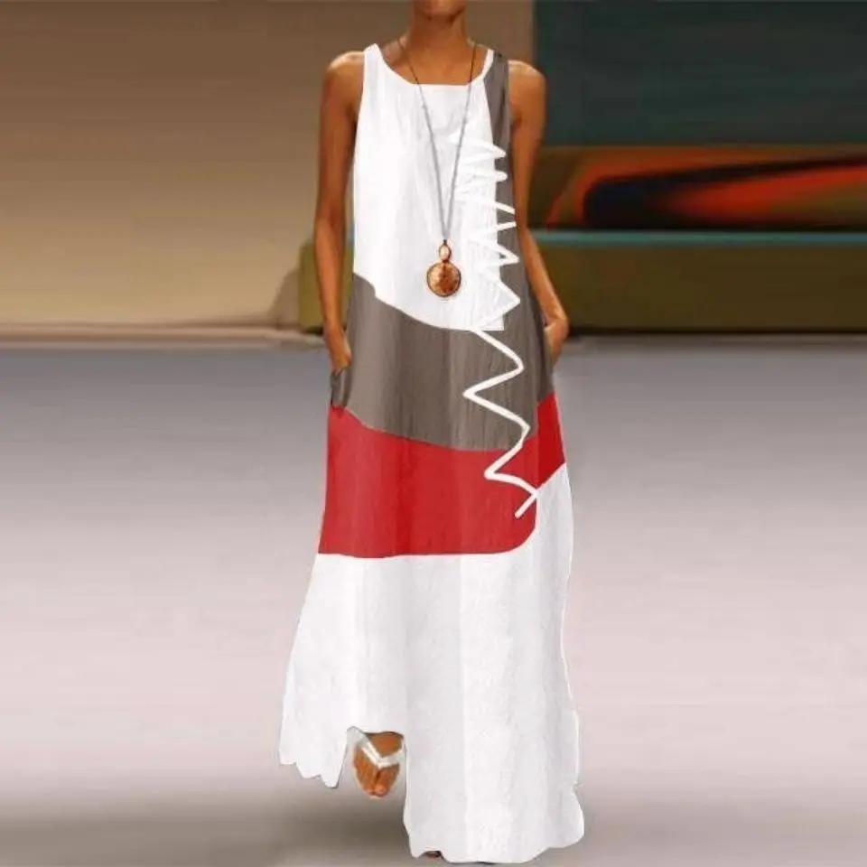 

Spring Summer European New Women's Retro Printed Sexy Dress Round Neck Long Sleeve Pocket Skirt Vestido Vfemage Vintage Oodji