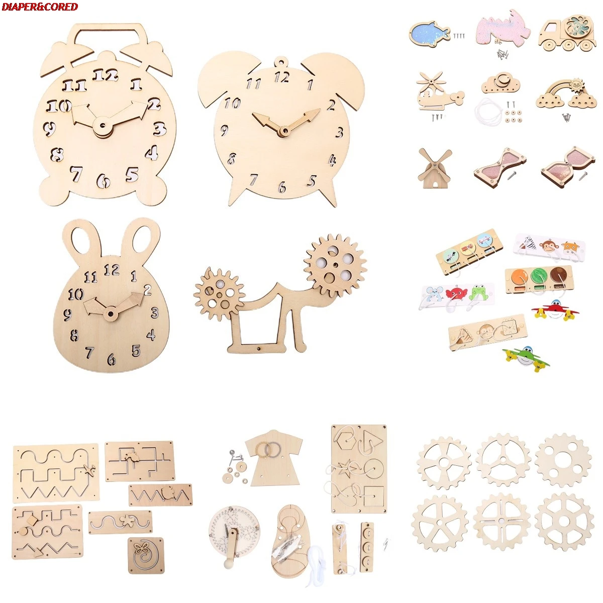

Busy Board House Parts Montessori Children DIY Wood Chips Skill Training Parent-Child Game Puzzle Intelligence Toys