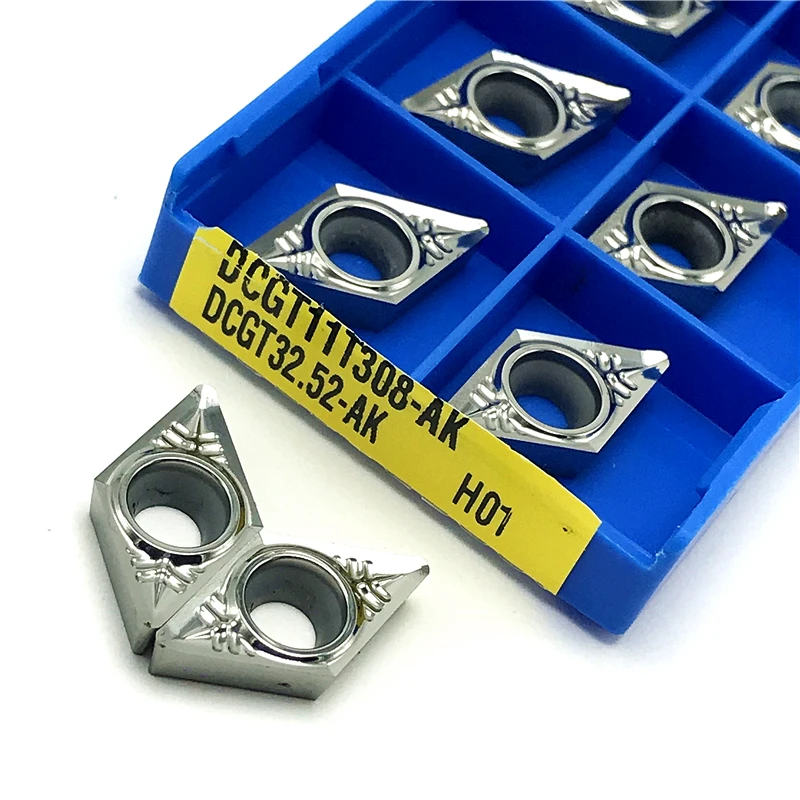 Herramienta de corte de aluminio DCGT11T304 AK H01, herramienta de torneado, herramientas de torneado de carburo de madera, herramienta de torno de CNC DCGT 11T304, inserto de torneado