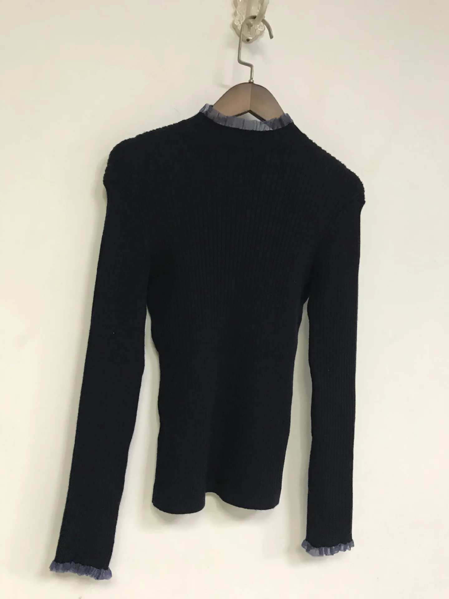 

Dark Blue Bodycon Gothic Sexy Slim Knitted Pullover Sweater for Woman 2020 Autumn Winter Designer Luxury Female Jersey