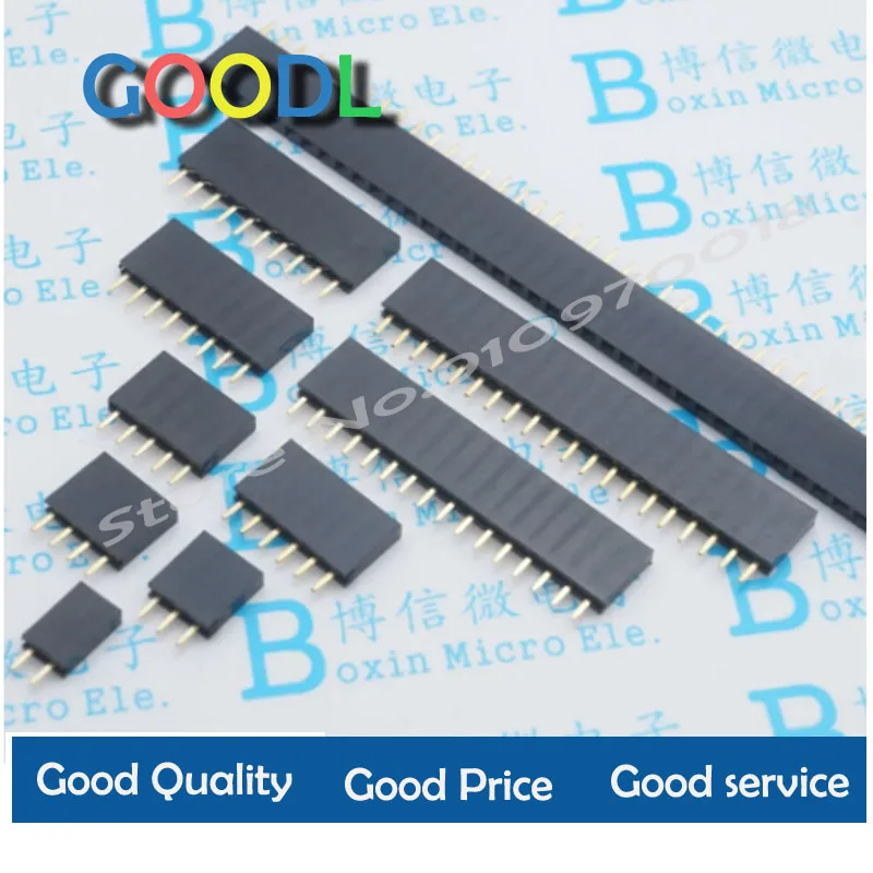 10 шт. 2 54 мм шаговый однорядные Женский контактный разъем 2/3/4/5/6/7/8/9/10/11/12/13/14/40Pin PCB