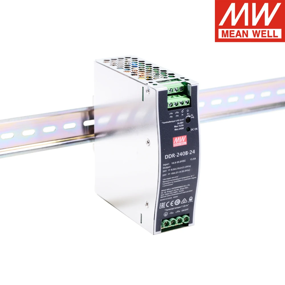 

Обойма Mean Well DDR-240B/240C/240D, Din-рейка типа 16,8-154V DC В DC 24/48V, конвертер Meanwell 240W, импульсный источник питания