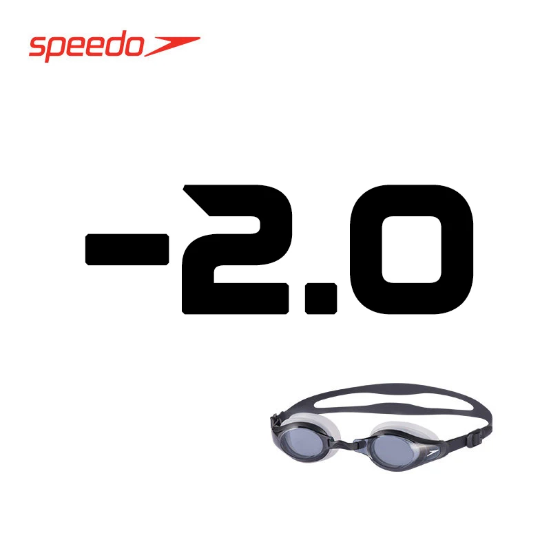 Очки для плавания Speedo, близорукость, очки для плавания, оптические очки, пульс, водонепроницаемые очки для плавания для мужчин и женщин, 150~ 800 градусов - Цвет: Black -2.0 Degree