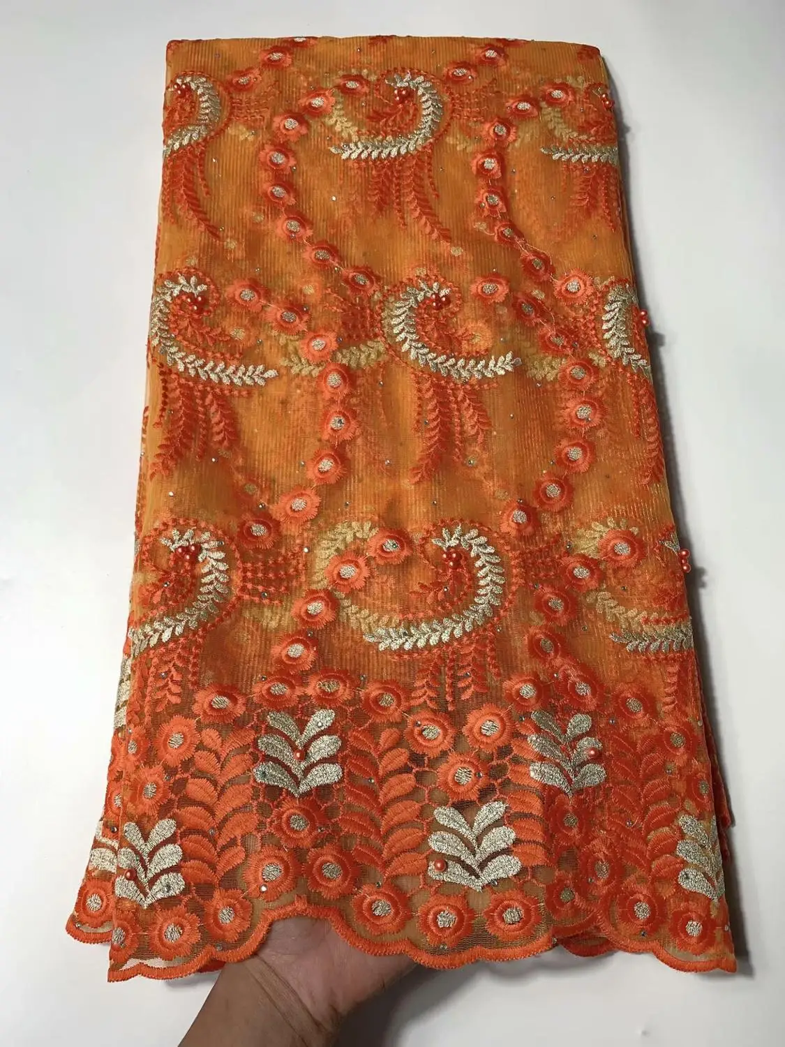 Высокое качество 3D цветок Африканские кружева ткани новейшая нигерийская