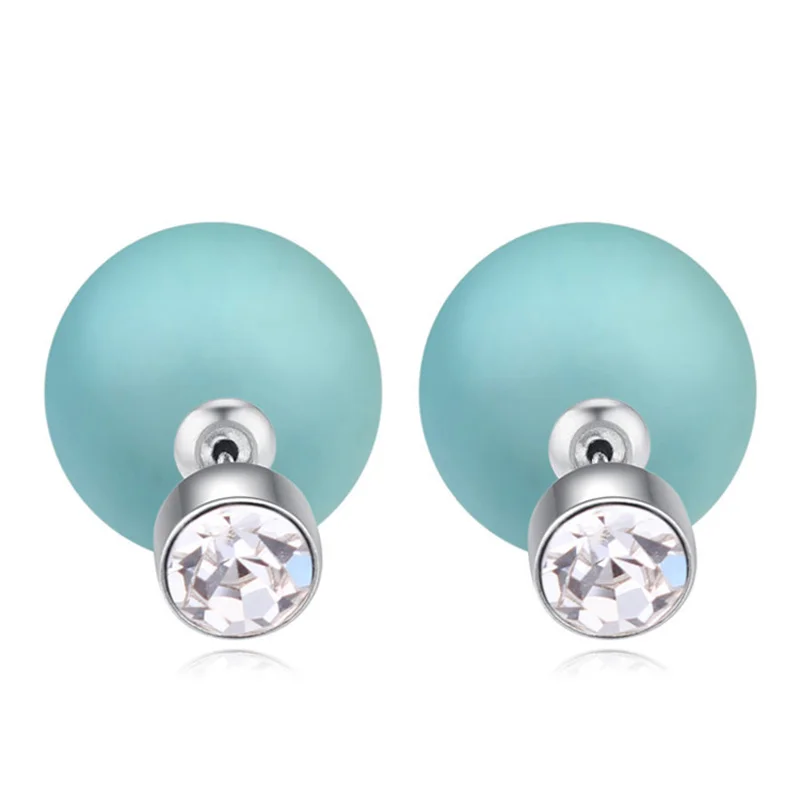 Лидер продаж 2021 классические Двухсторонние серьги-гвоздики с жемчугом кристаллы