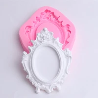 diy mirror frame shape silicone mold 3d cake fondant mold soap mould chocolate decoration baking tool moulds